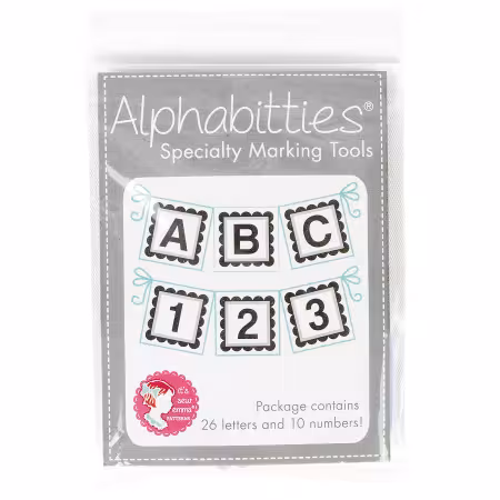Grey alphabitties 26 letter and 10 number plastic marking tool tiles